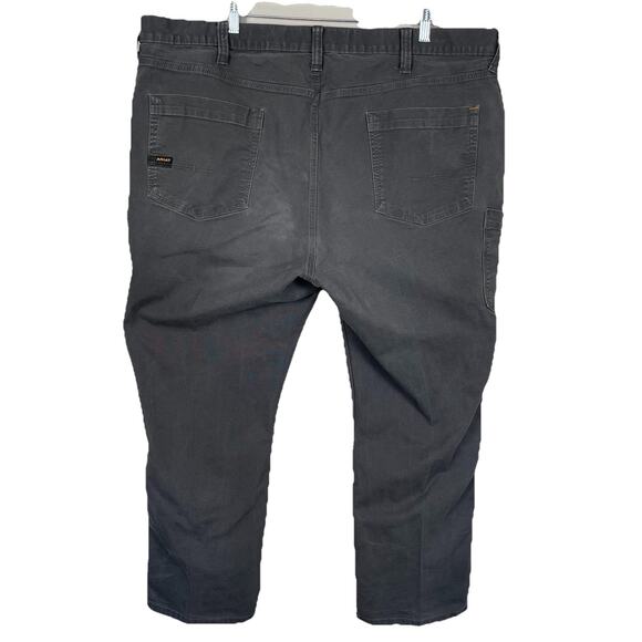 Ariat Rebar M4 Pants Mens 44x30 Gray Canvas Relaxed Straight Utility Workwear - Picture 2 of 14